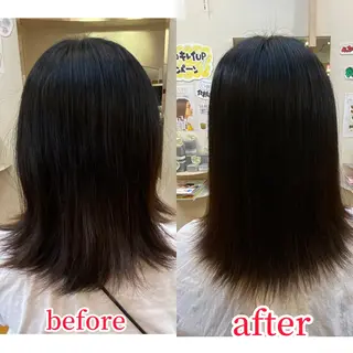 ミディアム 縮毛矯正モデル募集中 美容室HATSUのヘアスタイル