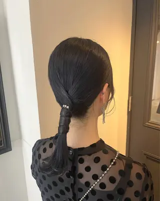 セミロング ヘアアレンジ 光本 杏のヘアスタイル
