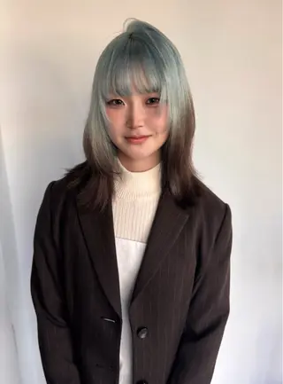 セミロング カラー 🧡梅田ハイトーン カラー🧡runaのヘアスタイル