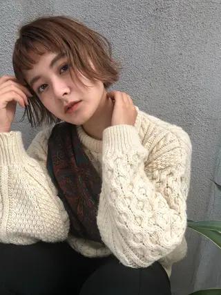 ショート カラー ショート/ボブ/ 心斎橋/宮脇美奈のヘアスタイル