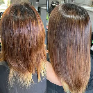 ミディアム 乾かすだけで艶髪酸性 ストレート髙橋悠耶のヘアスタイル