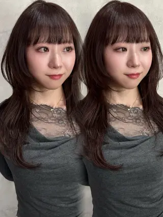 ロング カラー 🖤顔まわり 盛れヘア⟡アズサ🖤のヘアスタイル