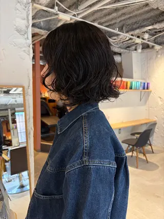 ミディアム パーマ レイヤー×初 パーマ|hinakoのヘアスタイル