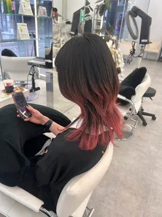 セミロング カラー はるか/透明感暗髪 /ヘアアレンジ🤍のヘアスタイル