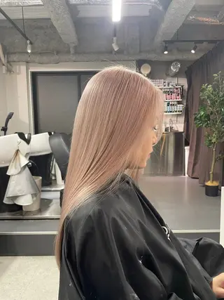 ロング カラー ハイトーン&髪質改善 &韓国エクステ🤎のヘアスタイル