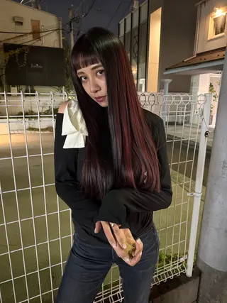 ロング カラー 表参道/ハイライト バレイヤージュのヘアスタイル