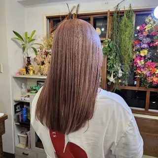 カラー セミロング あべかりん/原宿 /マツパ/ハイトーンのヘアスタイル