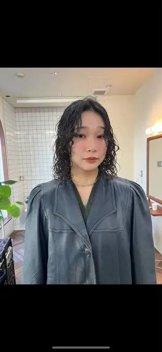 ミディアム パーマ ボブパーマ/パーマ ウルフパーマのヘアスタイル