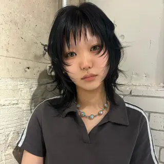 ミディアム カラー Yui⭐️ 透け感カラーのヘアスタイル