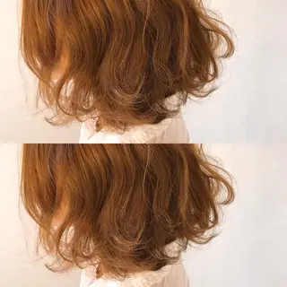 ミディアム カラー 韓国レイヤーカット/ ダブルカラーのヘアスタイル