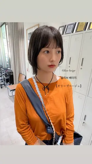 ショート カラー 韓国🇰🇷レイヤー 映える顔周り🩷のヘアスタイル