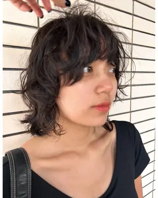 ミディアム パーマ デザインパーマ/ カット/nanaのヘアスタイル