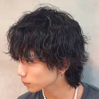 ミディアム パーマ ヘアアレンジ メンズ fifth 石川 凪のヘアスタイル