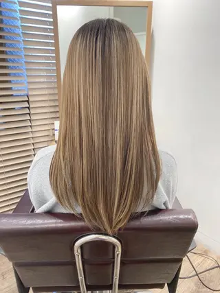 ロング カラー ハイライト⭐️上野 高広のヘアスタイル