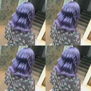 ミディアム カラー ヘアアレンジ TAKUMAブリーチ /切りっぱなし🪽のヘアスタイル