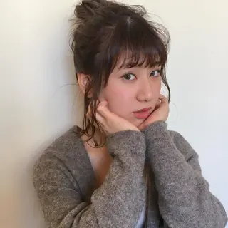 ショート カラー ヘアアレンジ 薬院:今泉/上川美幸 ボブ/顔周りレイヤーのヘアスタイル