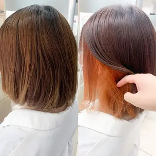 ミディアム カラー ✂︎レディース のメンズカット屋さんのヘアスタイル