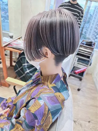 ショート カラー ケアブリーチ 髪質改善/池袋のヘアスタイル