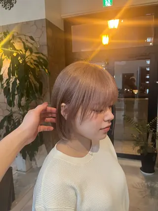 ミディアム カラー うるツヤ髪ハイトーン /けーすけのヘアスタイル