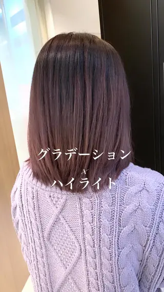 ミディアム カラー 似合わせカラー/艶 髪質改善/ヨシザキのヘアスタイル