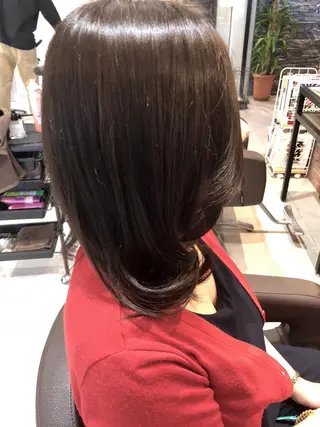 セミロング カラー 笠谷 正之のヘアスタイル