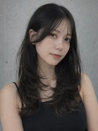 ロング 恵比寿韓国レイヤー× 艶透明感カラー大場のヘアスタイル