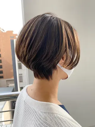 ショート カラー パーマ 松尾謙佑【ハイライト LEDエクステ】のヘアスタイル