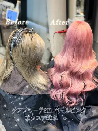 ロング カラー 大阪 梅田/ ハイトーン/エクステのヘアスタイル
