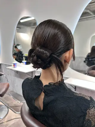 セミロング ヘアアレンジ ブリーチ/エクステ/ 新宿/アリルのヘアスタイル