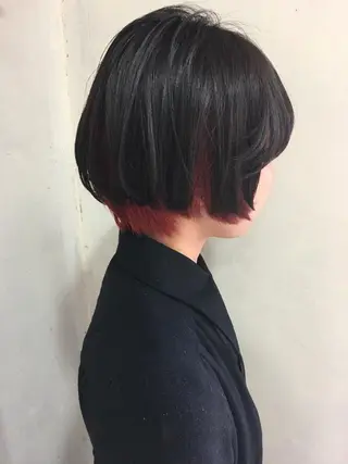 ショート カラー ヘアアレンジ 顔周りカット・相談 レイヤーも◎しずくのヘアスタイル
