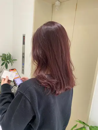 セミロング カラー 透明感カラー ボブ ミディアム 齊木勇人のヘアスタイル