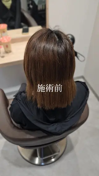 ミディアム 縮毛矯正をしている人 のためのカラーのヘアスタイル