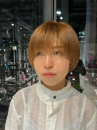 ショート カラー うる艶カラー/恵比寿 ベージュ/丸山陽平のヘアスタイル