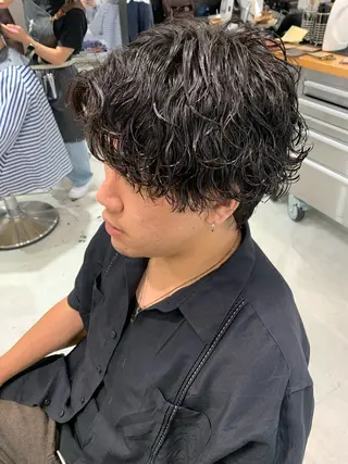 ミディアム メンズ フェードカット/メン ズパーマ/森巧真のヘアスタイル