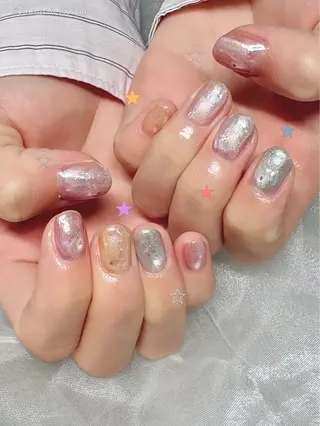 ネイル 艶/マグネット/網紅 /韓国/岩下りほのネイルデザイン