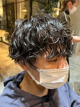 ショート パーマ メンズ 波巻きスパイラルパー マ/シャドウパーマ駿のヘアスタイル