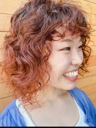 ミディアム パーマ カラー 埼玉久喜/ハイトーン デザインカラーRYOのヘアスタイル