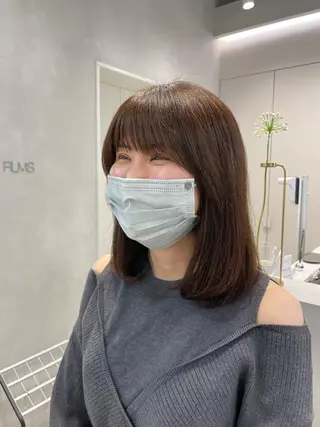 ミディアム 表参道ミディアム レイヤー山岸季生のヘアスタイル