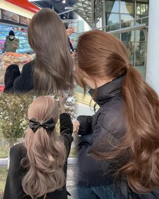 ロング カラー 韓国風ハッシュカット 似合わせレイヤー池袋のヘアスタイル