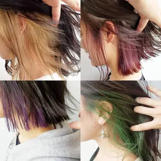 カラー ミディアム ヘアアレンジ iplus まつげ、眉毛、耳つぼのマツエク・マツパデザイン