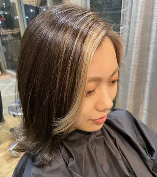 カラー セミロング 西中島エリアNo.1 ✨髪質改善ラビマーニのヘアスタイル