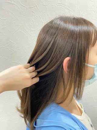 セミロング カラー Az ながいりかのヘアスタイル