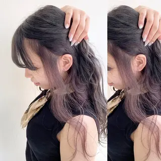 ロング カラー JuNブリーチに 縮毛矯正するプロのヘアスタイル
