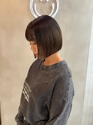 ミディアム カラー ボブ&顔まわりレ イヤー♡TOMOE♡のヘアスタイル