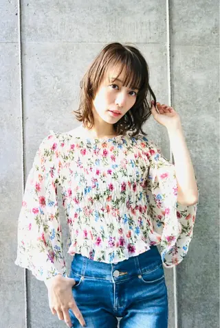 ミディアム 艶美髪マスター 店長✂︎YUKKEのヘアスタイル