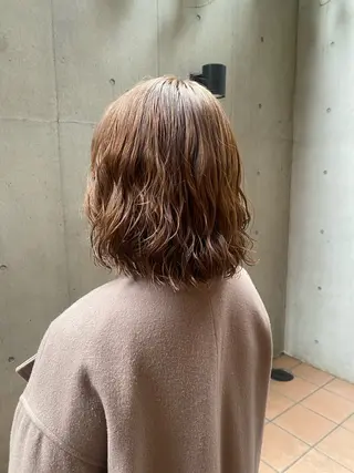 ミディアム 大人可愛い♡コテ巻き パーマ🌼杉田 萌恵のヘアスタイル