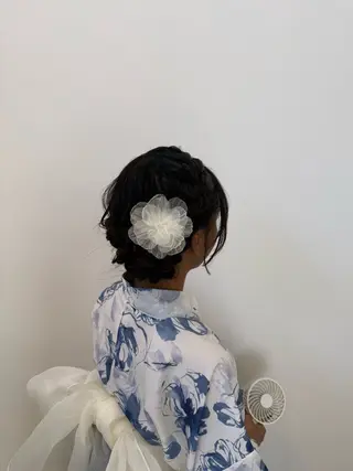 ミディアム ヘアアレンジ 吉川 莉央のヘアスタイル