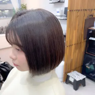 ミディアム たぴ。ぱつっとボブ/ つや髪🍒髪質改善のヘアスタイル