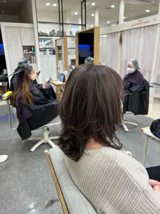 セミロング カラー 太白区/白髪ぼかし ハイライト/千葉達人のヘアスタイル