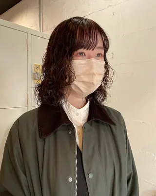 ミディアム カラー パーマ ヘアアレンジ satsuki 暖色・ブラウンカラーのヘアスタイル